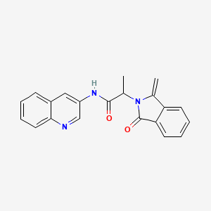 molecular formula C21H17N3O2 B2677497 2-(1-Methylidene-3-oxo-2,3-dihydro-1H-isoindol-2-yl)-N-(quinolin-3-yl)propanamide CAS No. 1323056-03-6