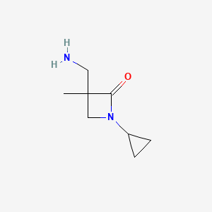 molecular formula C8H14N2O B2677507 3-(Aminomethyl)-1-cyclopropyl-3-methylazetidin-2-one CAS No. 2225147-45-3