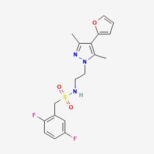 molecular formula C18H19F2N3O3S B2677509 1-(2,5-difluorophenyl)-N-(2-(4-(furan-2-yl)-3,5-dimethyl-1H-pyrazol-1-yl)ethyl)methanesulfonamide CAS No. 2097913-82-9