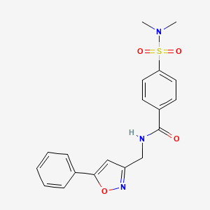 molecular formula C19H19N3O4S B2677514 4-(N,N-dimethylsulfamoyl)-N-((5-phenylisoxazol-3-yl)methyl)benzamide CAS No. 946340-25-6