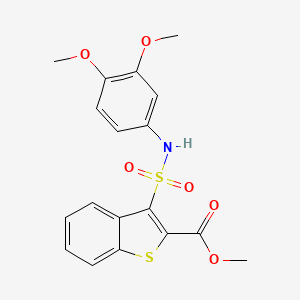 molecular formula C18H17NO6S2 B2677515 Methyl 3-[(3,4-dimethoxyphenyl)sulfamoyl]-1-benzothiophene-2-carboxylate CAS No. 899725-28-1