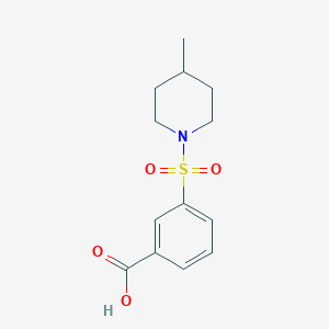 molecular formula C13H17NO4S B2677566 3-[(4-Methylpiperidin-1-YL)sulfonyl]benzoic acid CAS No. 415712-97-9