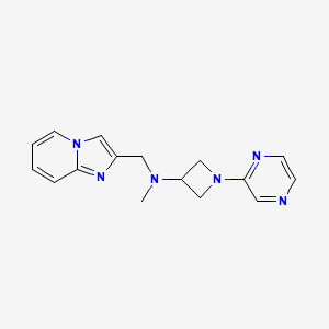 molecular formula C16H18N6 B2677585 N-(Imidazo[1,2-a]pyridin-2-ylmethyl)-N-methyl-1-pyrazin-2-ylazetidin-3-amine CAS No. 2380172-37-0
