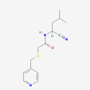 molecular formula C14H19N3OS B2677588 N-(1-cyano-3-methylbutyl)-2-{[(pyridin-4-yl)methyl]sulfanyl}acetamide CAS No. 1311647-39-8