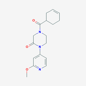 molecular formula C17H21N3O3 B2677604 4-(Cyclohex-3-ene-1-carbonyl)-1-(2-methoxypyridin-4-yl)piperazin-2-one CAS No. 2380144-29-4