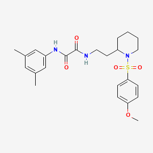 molecular formula C24H31N3O5S B2677606 N1-(3,5-dimethylphenyl)-N2-(2-(1-((4-methoxyphenyl)sulfonyl)piperidin-2-yl)ethyl)oxalamide CAS No. 898445-89-1