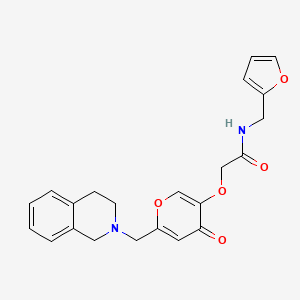 molecular formula C22H22N2O5 B2677614 2-[6-(3,4-dihydro-1H-isoquinolin-2-ylmethyl)-4-oxopyran-3-yl]oxy-N-(furan-2-ylmethyl)acetamide CAS No. 898456-62-7