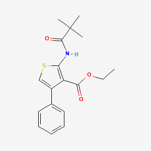 molecular formula C18H21NO3S B2677626 Ethyl 2-(2,2-dimethylpropanamido)-4-phenylthiophene-3-carboxylate CAS No. 72965-25-4