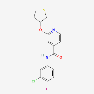 B2677688 N-(3-chloro-4-fluorophenyl)-2-((tetrahydrothiophen-3-yl)oxy)isonicotinamide CAS No. 2034388-65-1