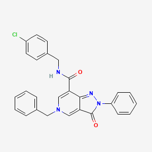 B2677702 5-benzyl-N-(4-chlorobenzyl)-3-oxo-2-phenyl-3,5-dihydro-2H-pyrazolo[4,3-c]pyridine-7-carboxamide CAS No. 923140-66-3