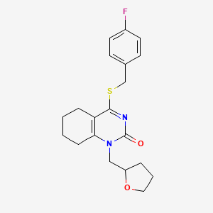 B2677706 4-((4-fluorobenzyl)thio)-1-((tetrahydrofuran-2-yl)methyl)-5,6,7,8-tetrahydroquinazolin-2(1H)-one CAS No. 899993-49-8