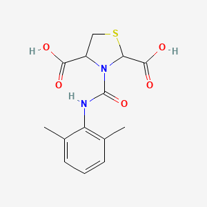 B2677707 3-[(2,6-Dimethylanilino)carbonyl]-1,3-thiazolane-2,4-dicarboxylic acid CAS No. 1008262-22-3