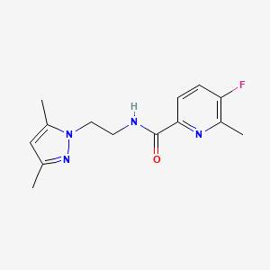 B2677710 N-[2-(3,5-Dimethylpyrazol-1-yl)ethyl]-5-fluoro-6-methylpyridine-2-carboxamide CAS No. 2415530-88-8