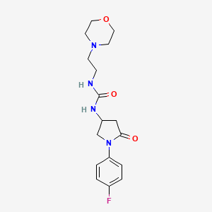 molecular formula C17H23FN4O3 B2677717 1-(1-(4-Fluorophenyl)-5-oxopyrrolidin-3-yl)-3-(2-morpholinoethyl)urea CAS No. 894012-96-5