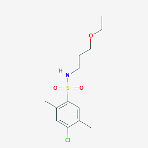 molecular formula C13H20ClNO3S B267772 4-chloro-N-(3-ethoxypropyl)-2,5-dimethylbenzenesulfonamide 