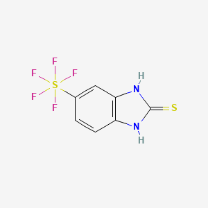 molecular formula C7H5F5N2S2 B2677720 5-Pentafluorosulfanyl-1H-benzo[D]imidazole-2(3H)-thione CAS No. 1211526-90-7