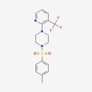 molecular formula C17H18F3N3O2S B2677721 1-(4-Methylbenzenesulfonyl)-4-[3-(trifluoromethyl)pyridin-2-yl]piperazine CAS No. 478077-40-6