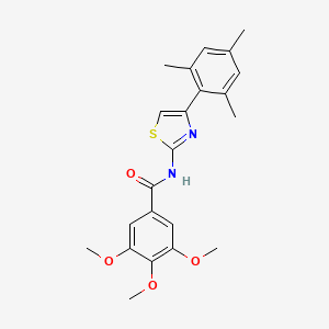 molecular formula C22H24N2O4S B2677723 3,4,5-trimethoxy-N-[4-(2,4,6-trimethylphenyl)-1,3-thiazol-2-yl]benzamide CAS No. 324758-55-6