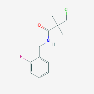 molecular formula C12H15ClFNO B2677727 N1-(2-fluorobenzyl)-3-chloro-2,2-dimethylpropanamide CAS No. 243963-36-2