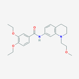 molecular formula C23H30N2O4 B2677729 3,4-diethoxy-N-(1-(2-methoxyethyl)-1,2,3,4-tetrahydroquinolin-7-yl)benzamide CAS No. 1172532-55-6