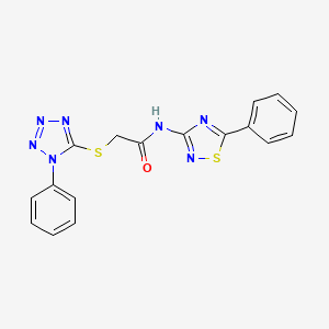 2-[(1-phenyl-1H-tetrazol-5-yl)thio]-N-(5-phenyl-1,2,4-thiadiazol-3-yl)acetamide
