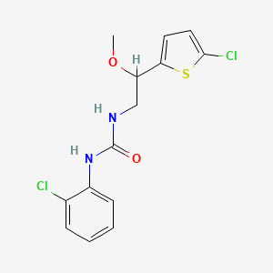 molecular formula C14H14Cl2N2O2S B2677740 1-(2-Chlorophenyl)-3-(2-(5-chlorothiophen-2-yl)-2-methoxyethyl)urea CAS No. 2034599-90-9