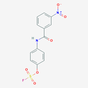 molecular formula C13H9FN2O6S B2677743 1-[(4-Fluorosulfonyloxyphenyl)carbamoyl]-3-nitrobenzene CAS No. 2411297-14-6