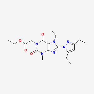 B2677759 ethyl 2-(8-(3,5-diethyl-1H-pyrazol-1-yl)-7-ethyl-3-methyl-2,6-dioxo-2,3,6,7-tetrahydro-1H-purin-1-yl)acetate CAS No. 1013768-27-8