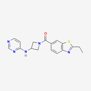 B2677761 N-[1-(2-ethyl-1,3-benzothiazole-6-carbonyl)azetidin-3-yl]pyrimidin-4-amine CAS No. 2097911-80-1