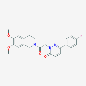 B2677764 2-(1-(6,7-dimethoxy-3,4-dihydroisoquinolin-2(1H)-yl)-1-oxopropan-2-yl)-6-(4-fluorophenyl)pyridazin-3(2H)-one CAS No. 1286697-40-2