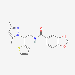 N-(2-(3,5-dimethyl-1H-pyrazol-1-yl)-2-(thiophen-2-yl)ethyl)benzo[d][1,3]dioxole-5-carboxamide
