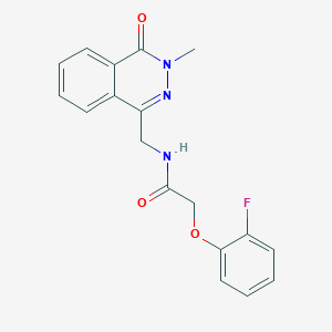 molecular formula C18H16FN3O3 B2677784 2-(2-fluorophenoxy)-N-((3-methyl-4-oxo-3,4-dihydrophthalazin-1-yl)methyl)acetamide CAS No. 1396765-13-1