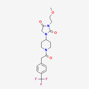 molecular formula C20H24F3N3O4 B2677786 3-(2-Methoxyethyl)-1-(1-(2-(4-(trifluoromethyl)phenyl)acetyl)piperidin-4-yl)imidazolidine-2,4-dione CAS No. 2178771-25-8