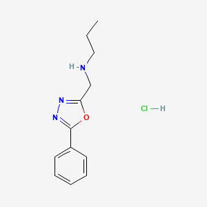 molecular formula C12H16ClN3O B2677787 N-[(5-苯基-1,3,4-噁二唑-2-基)甲基]-N-丙基胺；盐酸盐 CAS No. 1185124-33-7