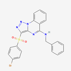 molecular formula C22H16BrN5O2S B2677789 N-benzyl-3-[(4-bromophenyl)sulfonyl][1,2,3]triazolo[1,5-a]quinazolin-5-amine CAS No. 895640-15-0