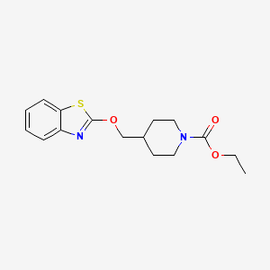 molecular formula C16H20N2O3S B2677790 Ethyl 4-((benzo[d]thiazol-2-yloxy)methyl)piperidine-1-carboxylate CAS No. 1798620-95-7