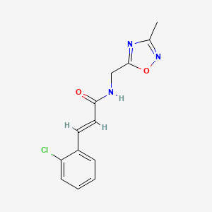 molecular formula C13H12ClN3O2 B2677797 (E)-3-(2-chlorophenyl)-N-((3-methyl-1,2,4-oxadiazol-5-yl)methyl)acrylamide CAS No. 1207061-40-2