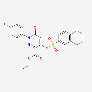 Ethyl 1-(4-fluorophenyl)-6-oxo-4-(((5,6,7,8-tetrahydronaphthalen-2-yl)sulfonyl)oxy)-1,6-dihydropyridazine-3-carboxylate