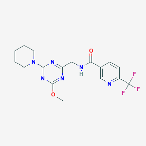 N-((4-methoxy-6-(piperidin-1-yl)-1,3,5-triazin-2-yl)methyl)-6-(trifluoromethyl)nicotinamide