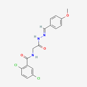 molecular formula C17H15Cl2N3O3 B2677835 (E)-2,5-dichloro-N-(2-(2-(4-methoxybenzylidene)hydrazinyl)-2-oxoethyl)benzamide CAS No. 391878-38-9