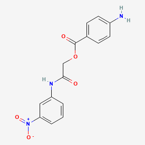 molecular formula C15H13N3O5 B2677841 2-[(3-Nitrophenyl)amino]-2-oxoethyl 4-aminobenzoate CAS No. 931259-23-3