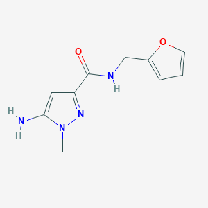 molecular formula C10H12N4O2 B2677852 5-amino-N-(2-furylmethyl)-1-methyl-1H-pyrazole-3-carboxamide CAS No. 1856020-85-3