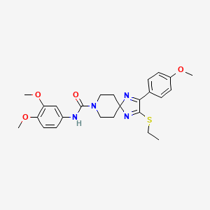 molecular formula C25H30N4O4S B2677854 N-(3,4-二甲氧基苯基)-2-(乙硫基)-3-(4-甲氧基苯基)-1,4,8-三氮杂螺[4.5]癸-1,3-二烯-8-羧酰胺 CAS No. 894888-43-8