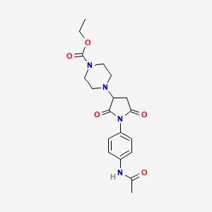 molecular formula C19H24N4O5 B2677855 Ethyl 4-(1-(4-acetamidophenyl)-2,5-dioxopyrrolidin-3-yl)piperazine-1-carboxylate CAS No. 847239-30-9