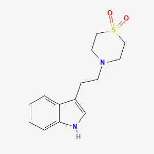 molecular formula C14H18N2O2S B2677858 4-[2-(1H-indol-3-yl)ethyl]-1lambda~6~,4-thiazinane-1,1-dione CAS No. 59801-58-0
