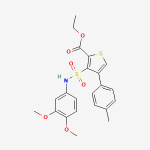 molecular formula C22H23NO6S2 B2677865 乙基-3-[(3,4-二甲氧基苯基)磺酰氨基]-4-(4-甲基苯基)噻吩-2-羧酸酯 CAS No. 946268-85-5