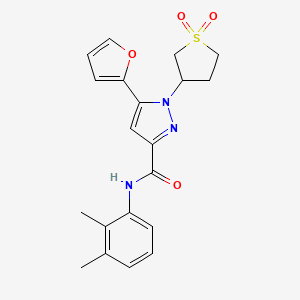 molecular formula C20H21N3O4S B2677866 N-(2,3-二甲基苯基)-1-(1,1-二氧代四氢噻喃-3-基)-5-(呋喃-2-基)-1H-吡唑-3-羧酰胺 CAS No. 1203233-47-9