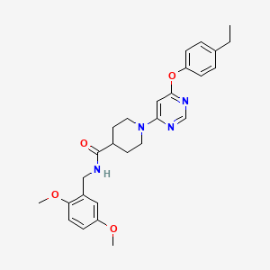 molecular formula C27H32N4O4 B2677877 N-(2,5-dimethoxybenzyl)-1-[6-(4-ethylphenoxy)pyrimidin-4-yl]piperidine-4-carboxamide CAS No. 1115999-07-9