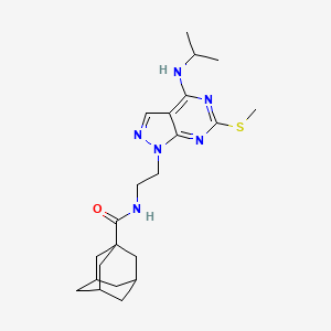 N-{2-[6-(methylsulfanyl)-4-[(propan-2-yl)amino]-1H-pyrazolo[3,4-d]pyrimidin-1-yl]ethyl}adamantane-1-carboxamide