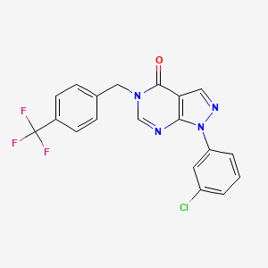 1-(3-Chlorophenyl)-5-[[4-(trifluoromethyl)phenyl]methyl]pyrazolo[3,4-d]pyrimidin-4-one